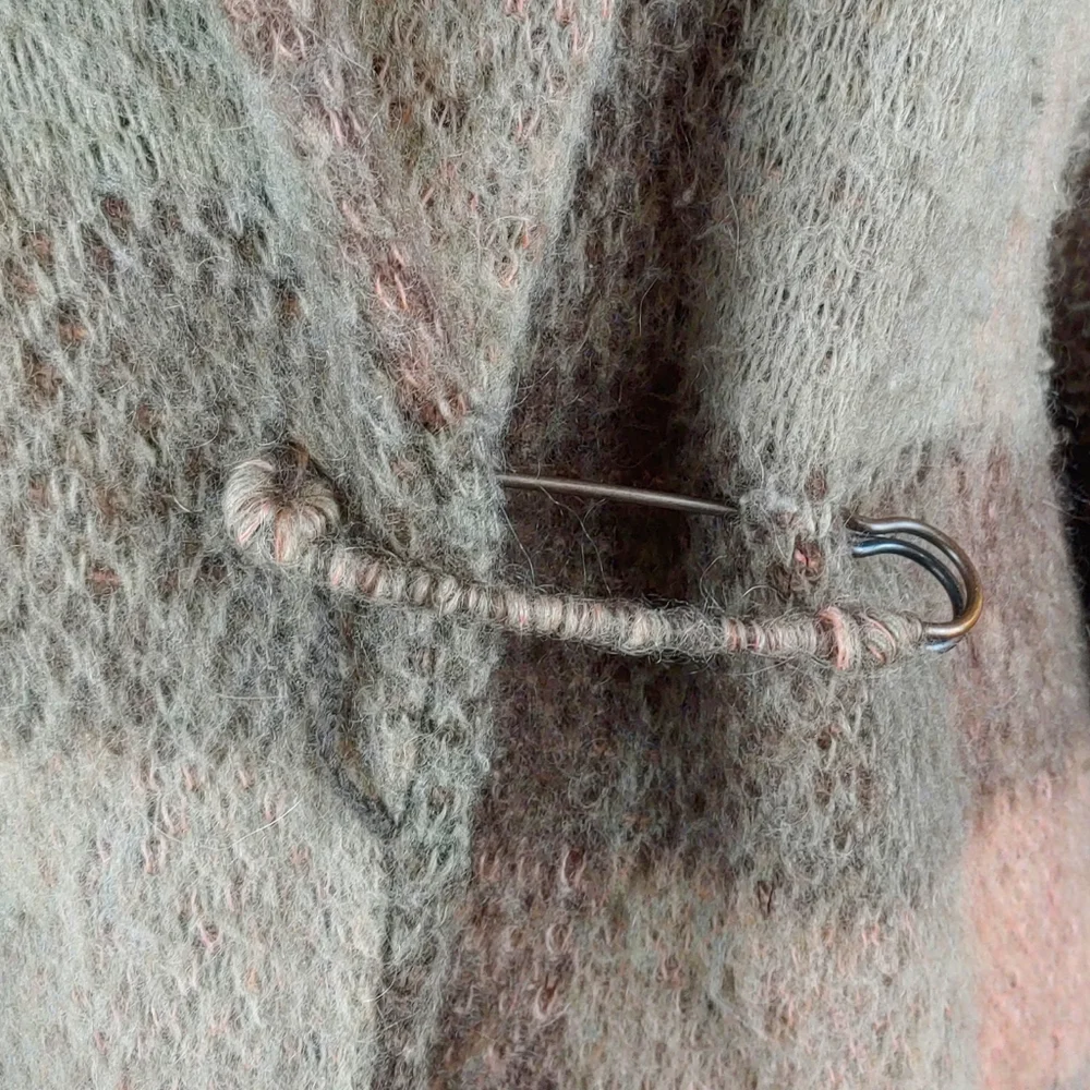 Anthropologie Moth Womens M Soft Woodland Plaid Mohair Wrap Cardigan Coat - Picture 3 of 9